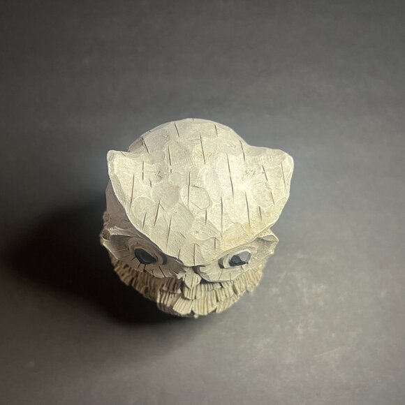 Decorative Grey Resin Rustic Textured Screech Owl Sculpture Statue Figure 6.25" - Picture 6 of 7